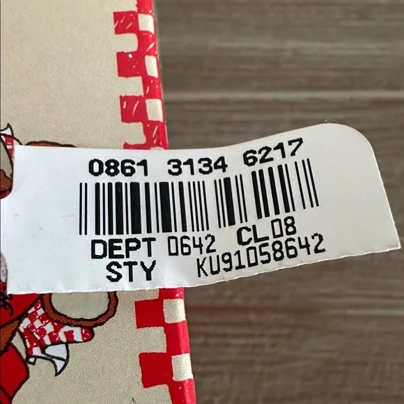 Kurt Adler Vintage Cheerleader Bear Ornament with Blue and White Pom-Poms - Picture 5 of 5